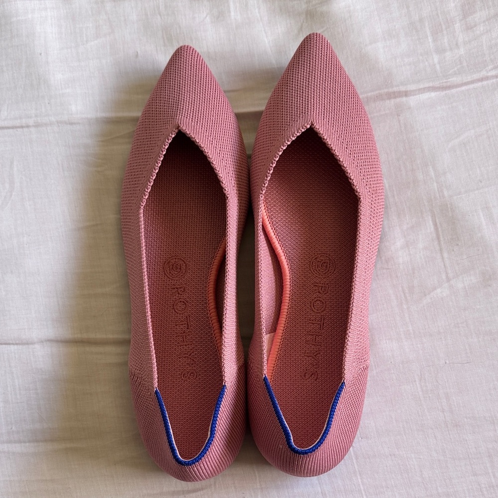 Rothy’s Fillmore Rosebud Pink Pointed Toe Flats - Retired, New!